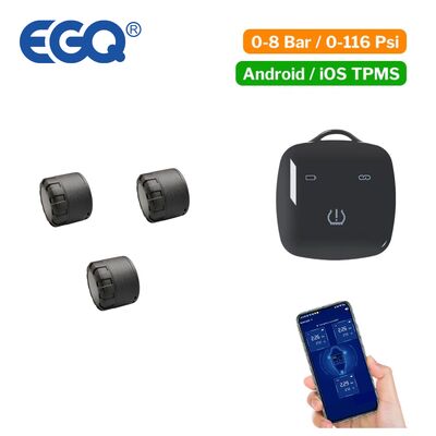 Motorrad-Trike drahtloser BL8 externer TPMS-Sensor mit aufladbarem Empfänger, Tastatur und mobiler APP, kompatibel mit Android & IOS