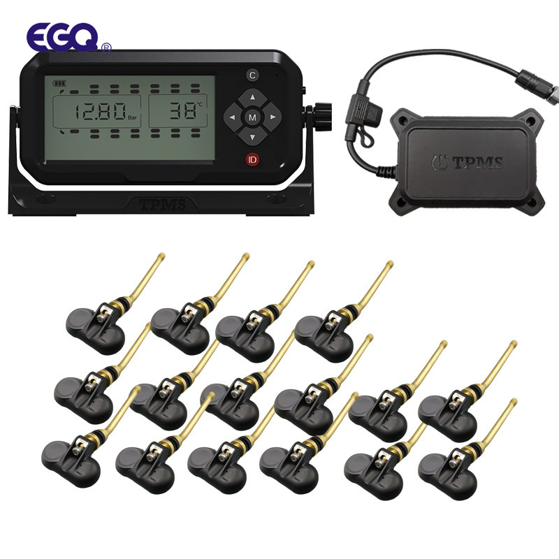 ACC-Eingangs-TPMS-System für Anhängerreifen mit 16-Rad-Ventilschaftsensor-Repeater und Empfänger