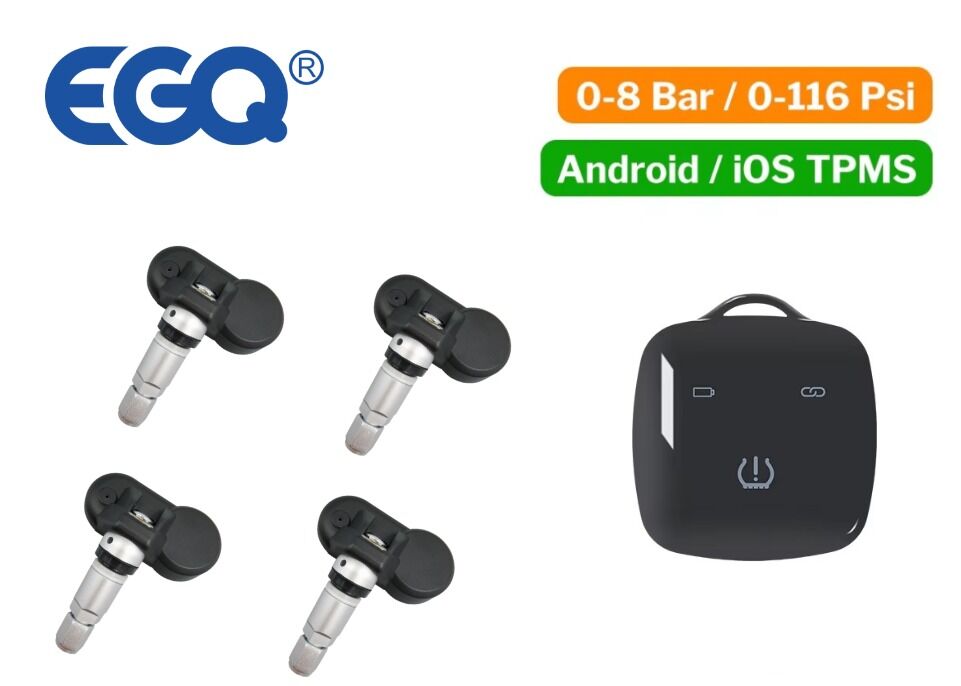 Car BL8 Wireless Internal TPMS Sensor with Chargeable Receiver Keychain and Mobile APP Compatible with Android & IOS